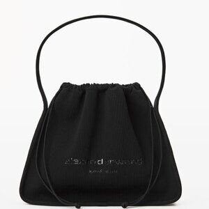 ALEXANDER WANG black medium ryan bag ribbed knit tote
